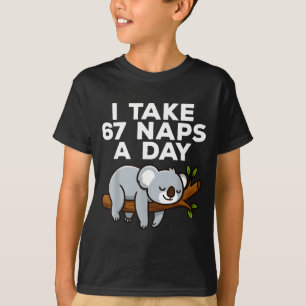 I Take 67 Naps A Day Funny Koala Six Seven Meme T-Shirt