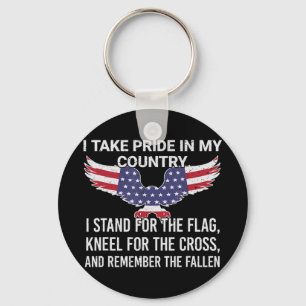 I take pride in my country Veteran Patriot America Keychain