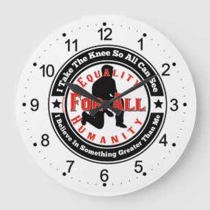 I Take The Knee Large Clock