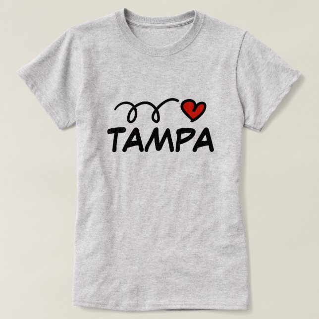 I ♥ Tampa t-shirt personnalisé au coeur mignon (Design devant)