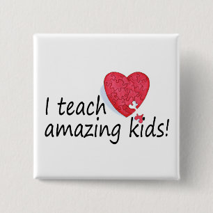 I Teach Amazing Kids 2 Inch Square Button