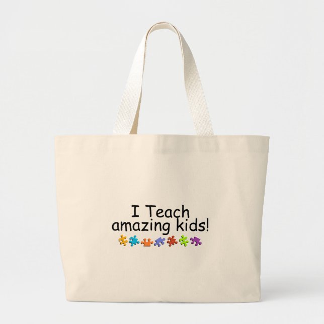 I Teach Amazing Kids (PP) Large Tote Bag (Front)