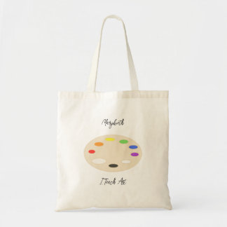 I Teach Art Personalized Paint Palette  Tote Bag