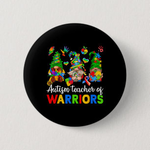 I Teach Awesome Kids Autism Awareness Gnomes 2 Inch Round Button