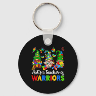 I Teach Awesome Kids Autism Awareness Gnomes Keychain
