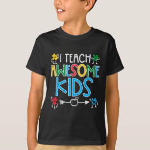 I Teach Awesome Kids Autism Awareness Sped Teacher T-Shirt