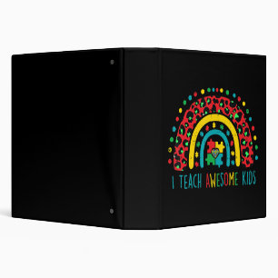 I Teach Awesome kids shirt Autism Awareness Puzzle Binder