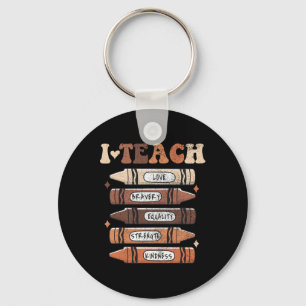 I Teach Black History Month Black Teacher Melanin Keychain