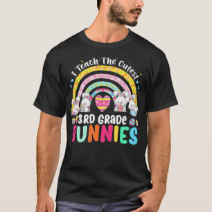 I Teach Cutest Bunnies 3rd Grade Teacher Rainbow E T-Shirt