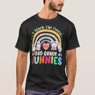 I Teach Cutest Bunnies 3rd Grade Teacher Rainbow E T-Shirt