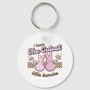 I Teach Cutest Little Bunnies Easter Hoppy Teacher Keychain
