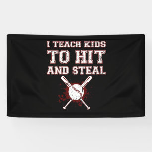 I Teach Kids to Hit and Steal - Baseball Coach Gif Banner