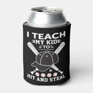 I Teach Kids to Hit and Steal - Baseball Coach Gif Can Cooler