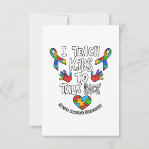 I Teach Kids To Talk Back Speech Language Therapy Thank You Card