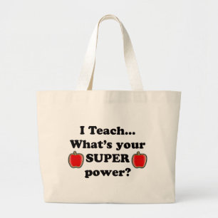I teach large tote bag