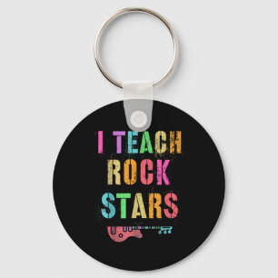 I Teach Rockstars Band Vibes Teacher Rocks My Musi Keychain