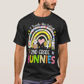 I Teach The Cutest 2nd Grade Bunnies Teacher Easte T-Shirt
