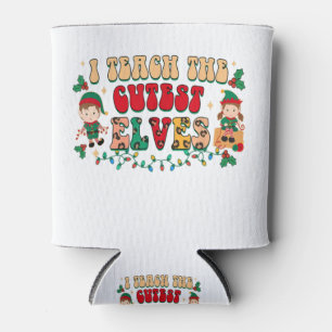I Teach The Cutest Elves Funny Elf Teacher Christm Can Cooler