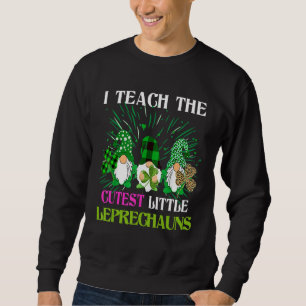 I Teach The Cutest Little Leprechauns Leopard Buff Sweatshirt