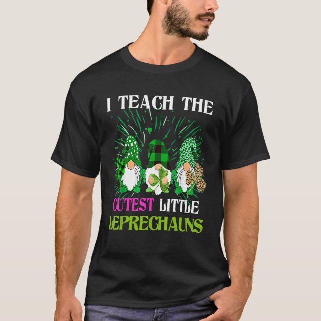 I Teach The Cutest Little Leprechauns Leopard Buff T-Shirt (Front)