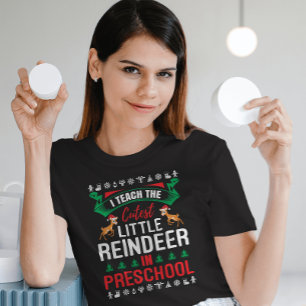 I Teach The Cutest Little Reindeer in Preschool T-Shirt
