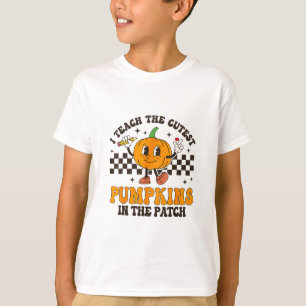I Teach The Cutest Pumpkins In The Patch Groovy Te T-Shirt