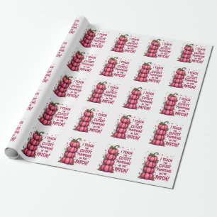 I Teach the Cuttest Pumpkin in the Patch Cancer  Wrapping Paper