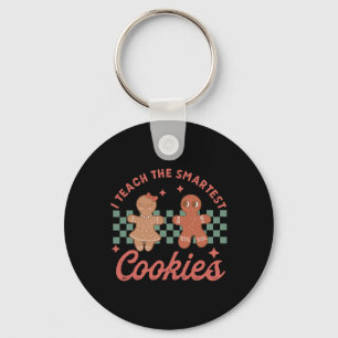 I Teach The Smartest Cookies Retro Teacher Christm Keychain
