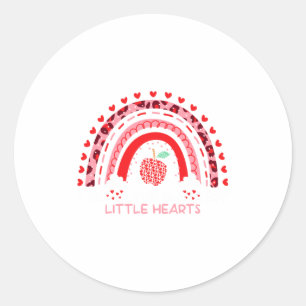 I Teach The Sweetest Hearts Rainbow Teacher Valent Classic Round Sticker