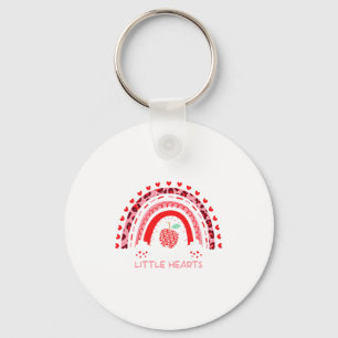 I Teach The Sweetest Hearts Rainbow Teacher Valent Keychain