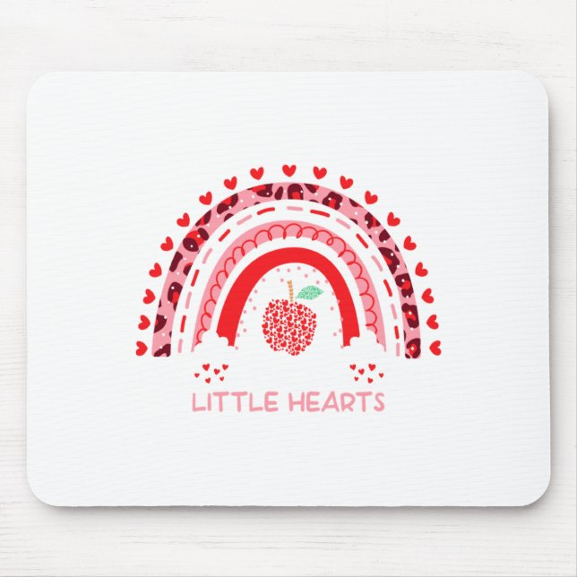 I Teach The Sweetest Hearts Rainbow Teacher Valent Mouse Pad (Front)