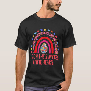 I Teach The Sweetest Hearts Rainbow Teachers Valen T-Shirt