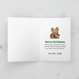 I Teach the Sweetest Little Elves Personalized Card