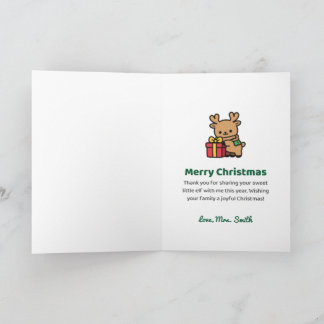 I Teach the Sweetest Little Elves Personalized Card