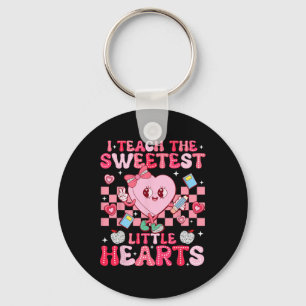 I Teach The Sweetest Little Heart Teacher Valentin Keychain