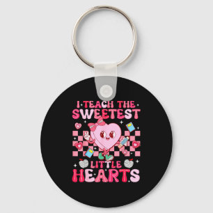 I Teach The Sweetest Little Heart Teacher Valentin Keychain