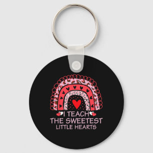 I Teach The Sweetest Little Hearts Teacher Valenti Keychain