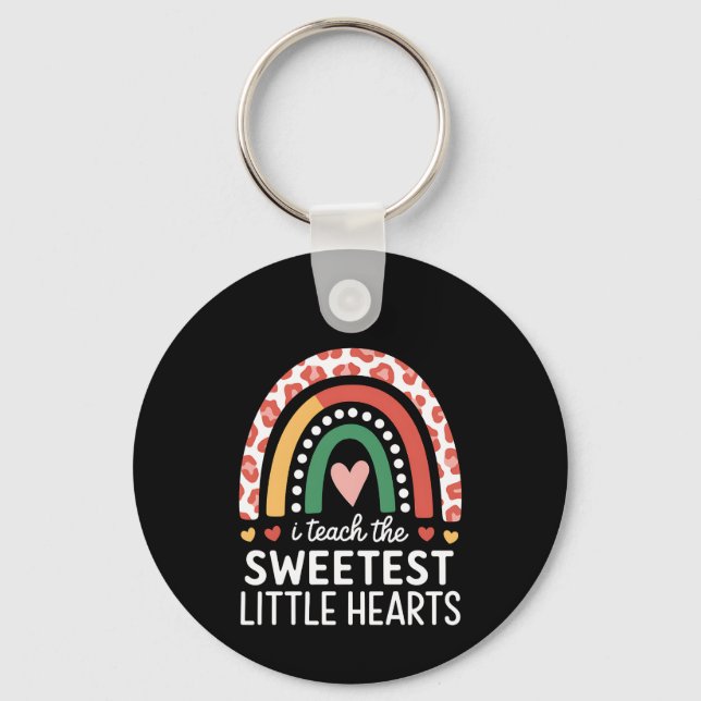 I Teach The Sweetest Little Hearts Valentine's Day Keychain (Front)