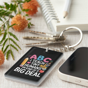 I Teach Tiny Humans Teacher Appreciation School Keychain