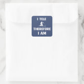I Tele Therefore I Am Square Sticker (Bag)