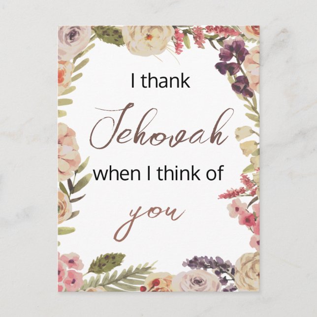 I thank Jehovah when I think of you Philippians 1: Postcard (Front)