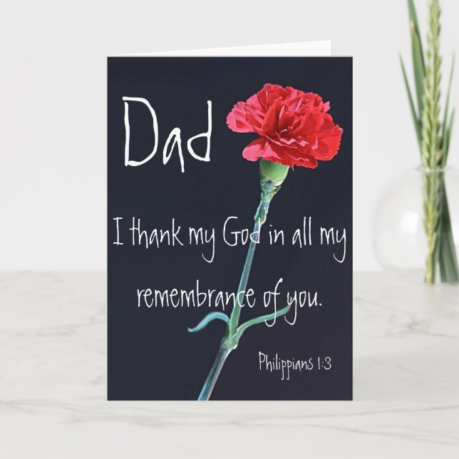 I thank my God dad bible verse Philippians 1:3 Thank You Card (Front)
