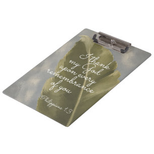I THANK MY GOD Philippians 1:3 Teacher Gift Clipboard