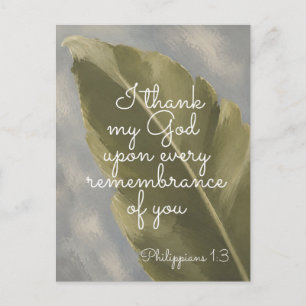 I THANK MY GOD   Philippians 1:3   Teacher Gift Postcard