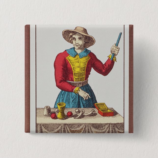I The Magician, seven tarot cards 2 Inch Square Button (Front)