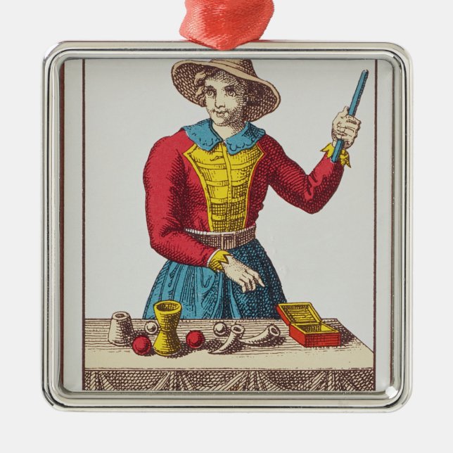 I The Magician, seven tarot cards Metal Ornament (Front)