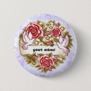 I Thee Wed Wedding Heart  button