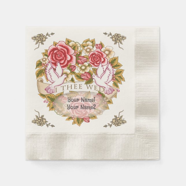 I Thee Wed wedding napkins