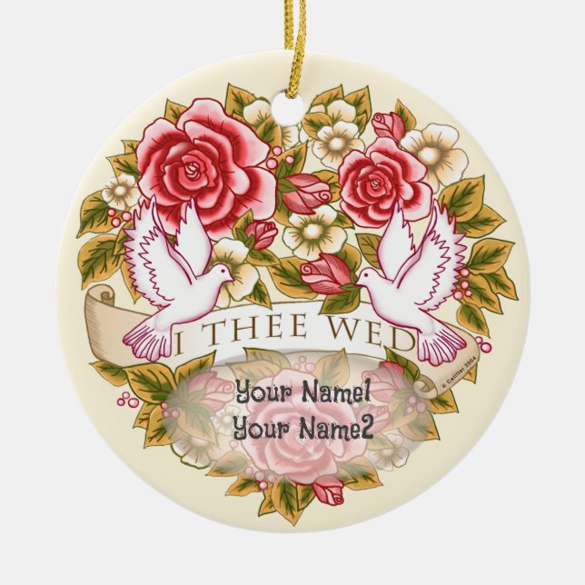 I Thee Wed wedding ornament (Front)