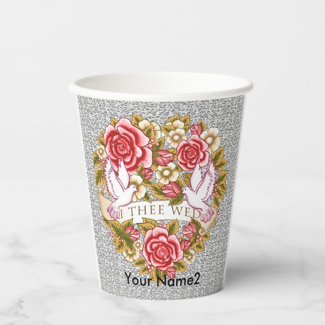 I thee wed wedding paper cups (Front)